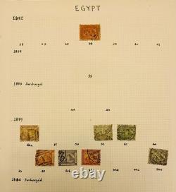Collection de timbres rares d'Égypte de 1872 aux années 1960 / Album de timbres du roi Fouad et plus encore