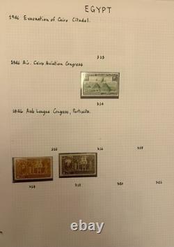Collection de timbres rares d'Égypte de 1872 aux années 1960 / Album de timbres du roi Fouad et plus encore