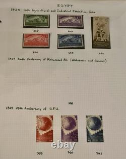 Collection de timbres rares d'Égypte de 1872 aux années 1960 / Album de timbres du roi Fouad et plus encore