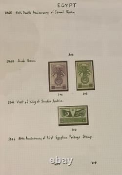 Collection de timbres rares d'Égypte de 1872 aux années 1960 / Album de timbres du roi Fouad et plus encore