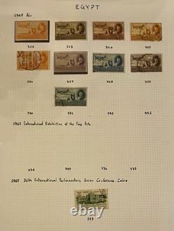 Collection de timbres rares d'Égypte de 1872 aux années 1960 / Album de timbres du roi Fouad et plus encore