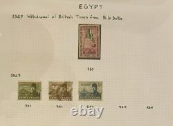 Collection de timbres rares d'Égypte de 1872 aux années 1960 / Album de timbres du roi Fouad et plus encore