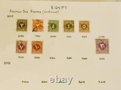 Collection de timbres rares d'Égypte de 1872 aux années 1960 / Album de timbres du roi Fouad et plus encore