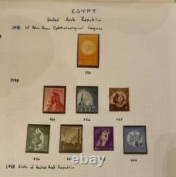 Collection de timbres rares d'Égypte de 1872 aux années 1960 / Album de timbres du roi Fouad et plus encore