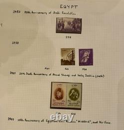 Collection de timbres rares d'Égypte de 1872 aux années 1960 / Album de timbres du roi Fouad et plus encore