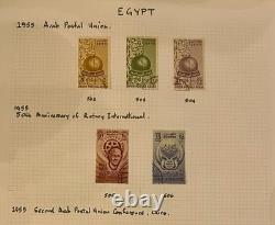 Collection de timbres rares d'Égypte de 1872 aux années 1960 / Album de timbres du roi Fouad et plus encore