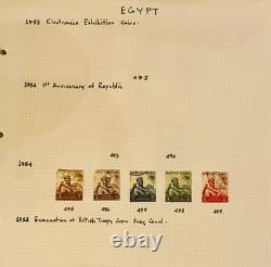 Collection de timbres rares d'Égypte de 1872 aux années 1960 / Album de timbres du roi Fouad et plus encore