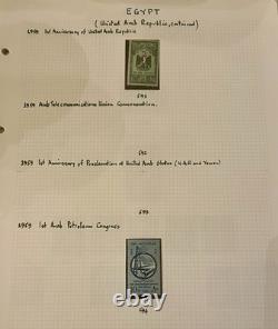 Collection de timbres rares d'Égypte de 1872 aux années 1960 / Album de timbres du roi Fouad et plus encore