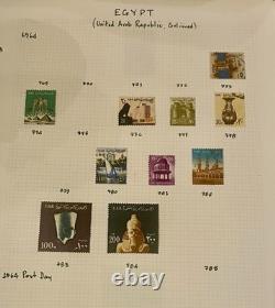 Collection de timbres rares d'Égypte de 1872 aux années 1960 / Album de timbres du roi Fouad et plus encore