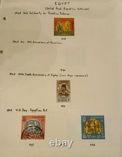 Collection de timbres rares d'Égypte de 1872 aux années 1960 / Album de timbres du roi Fouad et plus encore