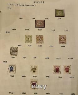Collection de timbres rares d'Égypte de 1872 aux années 1960 / Album de timbres du roi Fouad et plus encore