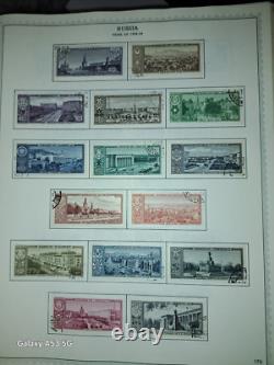 Collection de timbres russes anciens dans un énorme album Minkus 1400 beaux timbres 102 pages