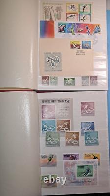 Collection de timbres sportifs thématiques dans 3 albums Lighthouse (belle collection) Voir les photos.