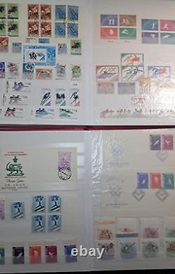 Collection de timbres sportifs thématiques dans 3 albums Lighthouse (belle collection) Voir les photos.