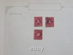Collection de timbres usagés de haute valeur des États-Unis dans des pages d'album Scott. Lot sans filigrane.