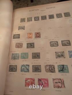 Collection de timbres vintage Plus du monde entier des années 1800 dans un album Schwanberg Briefmarken