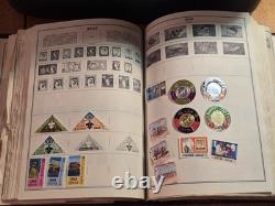 Collection de timbres vintage d’une succession à vie 50k-100k+ timbres, bac de 15 lb + album Harris Pr