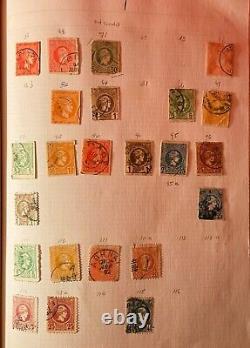 Collection de timbres vintage de la GRECE dans un album ANTIQUE 1220 1880 HERMES LIVRAISON GRATUITE