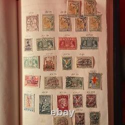 Collection de timbres vintage de la GRECE dans un album ANTIQUE 1220 1880 HERMES LIVRAISON GRATUITE