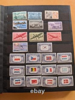 Collection de timbres vintage des États-Unis et du Canada avec album, inutilisé, rétro