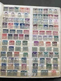 Collection de timbres vintage du monde entier organisée dans un album Schaubek. 20 pages complètes.
