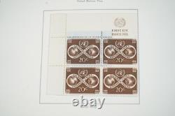 Collection des Nations Unies 1951-1975 de 275 blocs de coins neufs dans un album