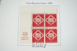 Collection des Nations Unies 1951-1975 de 275 blocs de coins neufs dans un album