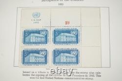 Collection des Nations Unies 1951-1975 de 275 blocs de coins neufs dans un album
