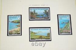 Collection des îles britanniques de plus de 1 000 timbres, principalement neufs sans charnière, conservés dans un album