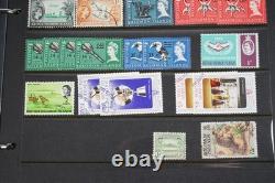 Collection du Commonwealth Britannique de plus de 1 900 timbres neufs et usagés dans un album