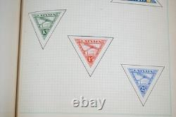 Collection éclectique de timbres aériens et de carrés découpés du monde et des États-Unis, album fait maison