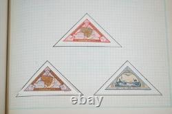 Collection éclectique de timbres aériens et de carrés découpés du monde et des États-Unis, album fait maison