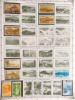 Collection étendue du JAPON 1000 timbres sur des pages d'album VINTAGE plus anciens certains MNH