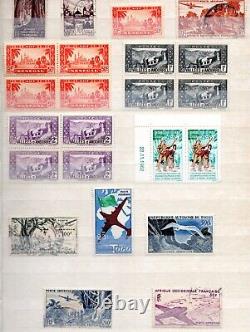 Collection importante de timbres de France et de colonies 1870-1950 dans un album Scott de plus de 1150 timbres