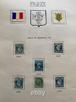 Collection incroyable de timbres français incluant de nombreux timbres neufs de Napoléon. Regardez la vidéo.