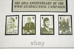 Collection mondiale de la Seconde Guerre mondiale de 165 timbres et 60 feuillets-souvenir stockés dans un album