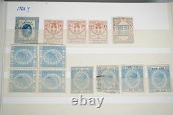 Collection mondiale de plus de 2000 timbres fiscaux dans un album, d'Italie à l'Espagne