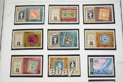 Collection mondiale de timbres A-i de 700+ timbres neufs et utilisés stockés dans un album Harris