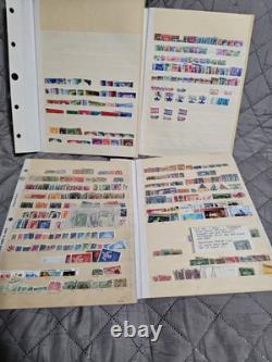 Collection mondiale de timbres d'occasion, énorme lot, 90 pages, des milliers de timbres, vintage, antique