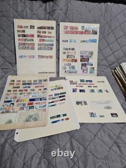 Collection mondiale de timbres d'occasion, énorme lot, 90 pages, des milliers de timbres, vintage, antique