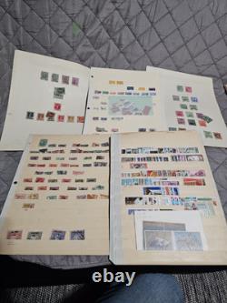 Collection mondiale de timbres d'occasion, énorme lot, 90 pages, des milliers de timbres, vintage, antique