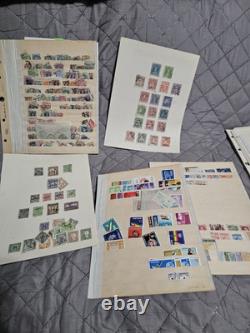 Collection mondiale de timbres d'occasion, énorme lot, 90 pages, des milliers de timbres, vintage, antique