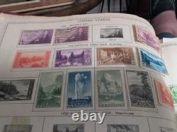 Collection mondiale de timbres dans un album vintage Minkus de 1958. MAGNIFIQUE des années 1800 Fwd