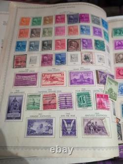 Collection mondiale de timbres dans un album vintage Minkus de 1958. MAGNIFIQUE des années 1800 Fwd