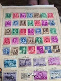 Collection mondiale de timbres dans un album vintage Minkus de 1958. MAGNIFIQUE des années 1800 Fwd