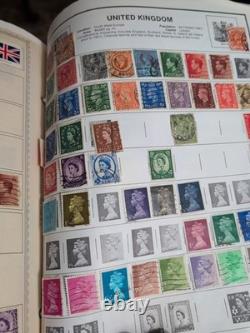 Collection mondiale de timbres dans un album vintage Minkus de 1958. MAGNIFIQUE des années 1800 Fwd