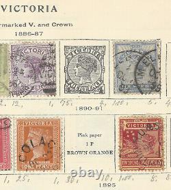 Collection précoce de timbres Victoria sur une page d'album, idée de cadeau de Noël incroyable pour papa
