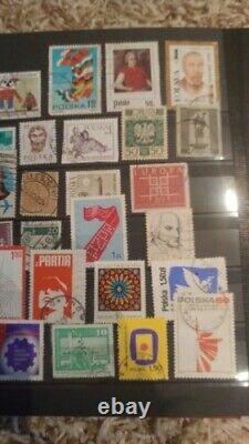 Collection rare de timbres polonais et américains - 2 albums de timbres - Lot de timbres