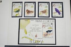 Collection thématique mondiale d'oiseaux de plus de 250 timbres MNH dans un album 1 FDC