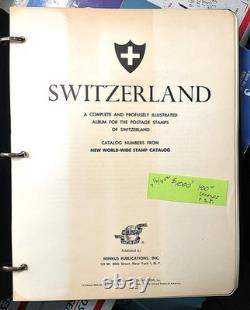 Collection vintage Suisse MINKUS album 400 timbres 1862-1970, nombreux neufs sans charnière, belle pièce